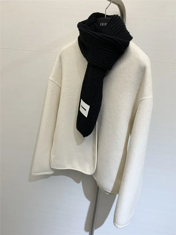 Jil sander scarf wool coat